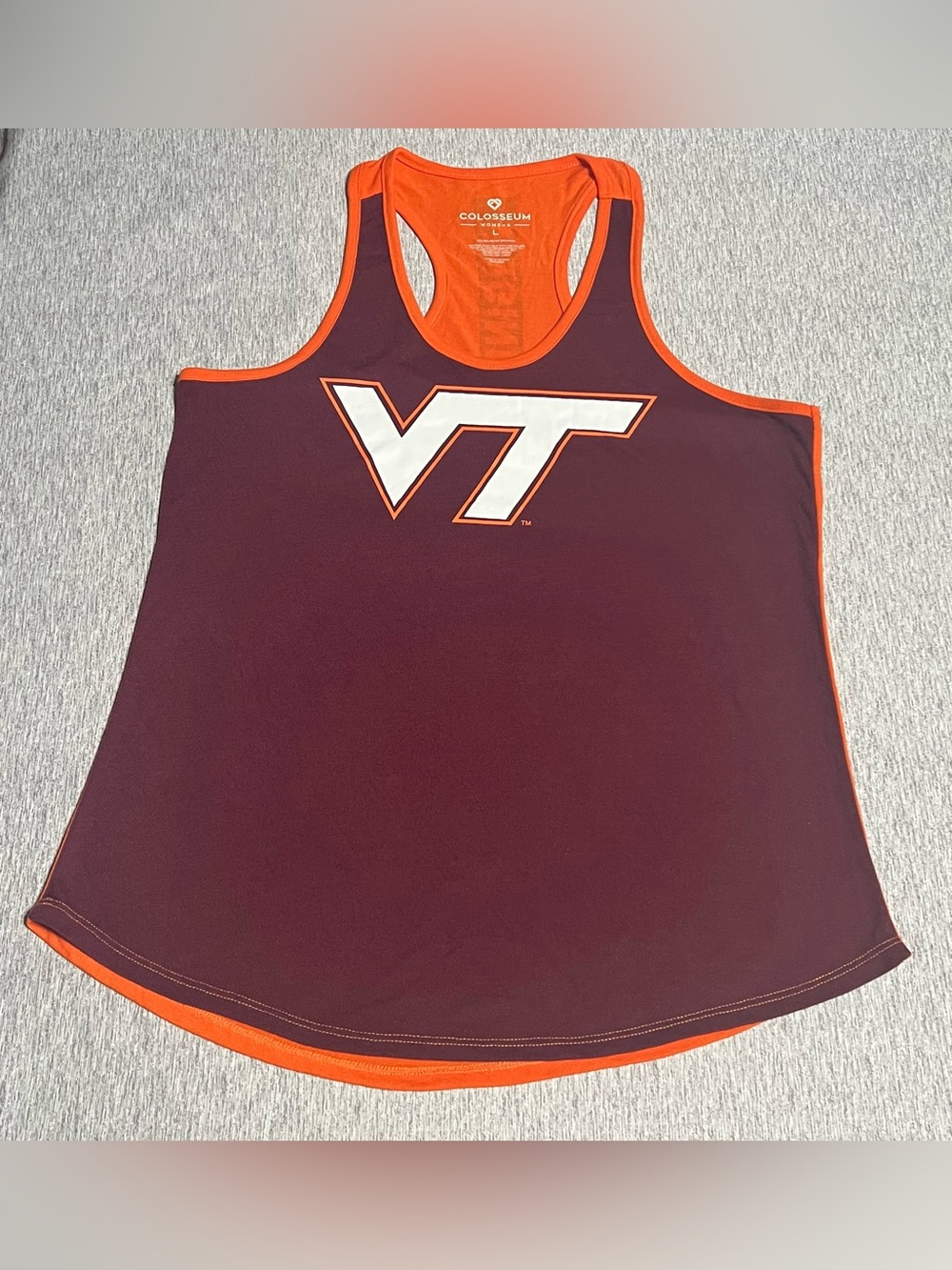 Colosseum Virginia Tech Maroon & Orange Racerback Tank Top - Women